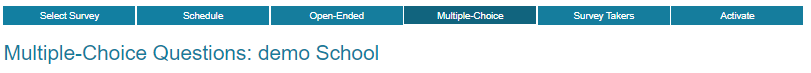 Survey Setup step 4 - additonal multiple choice custom questions